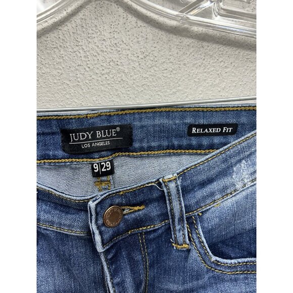 Judy Blue Relaxed Fit Jeans Capri JB8271DK Medium Wash Destroyed Women’s 9/29 - Picture 3 of 7